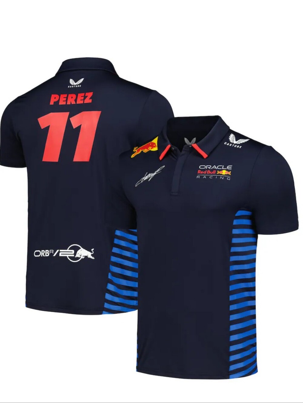 NWT Sergio Perez Red Bull Racing F1 Castore 2024 Team Polo Navy Mens Size 2XL